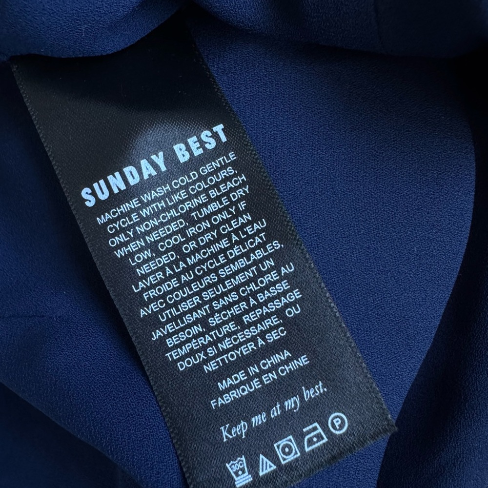 Aritzia Sunday Best Tatiana Skirt - Navy Satin - Size 2 - Picture 6 of 6